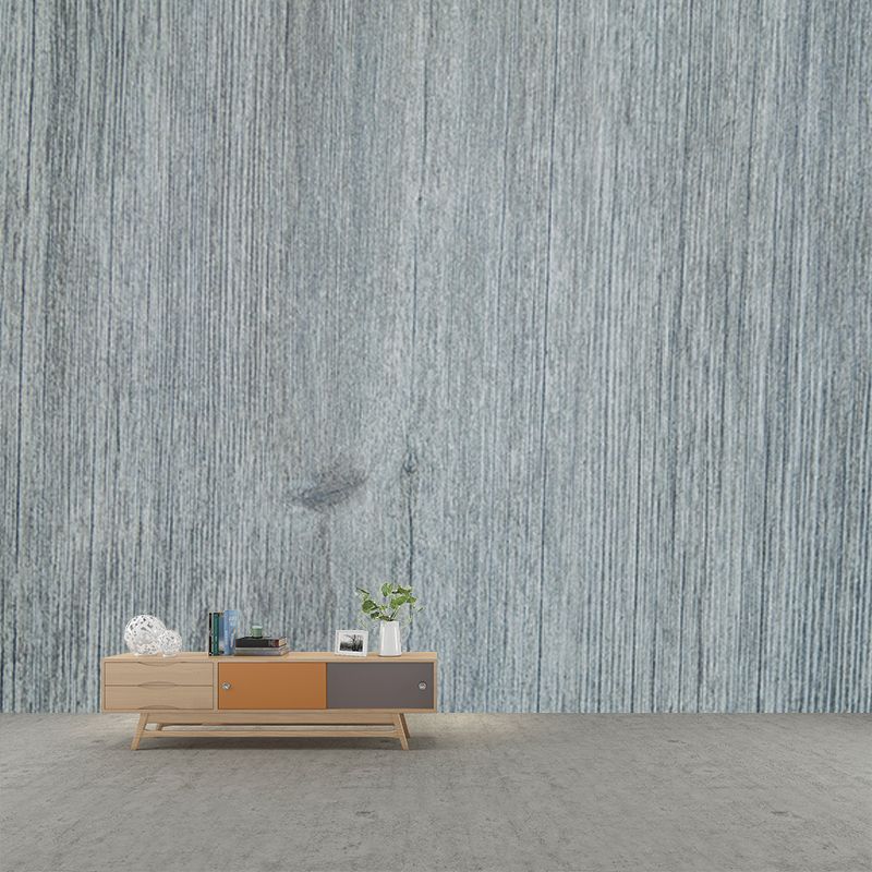 Mildew Resistant Wood Texture Mural Industrial Style for Sitting Room