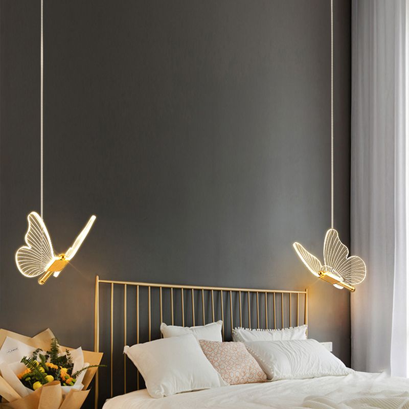 Luxurious Butterfly Style Hanging Ceiling Light, Acrylic Integrated LED Multi Light Pendant Lighting