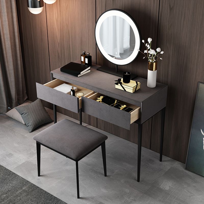 Contemporary Solid Wood Vanity Makeup Table Set 2-Drawer Vanity Dressing Table