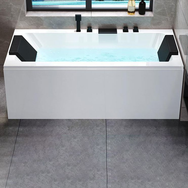 Acrylic Rectangular Bath Soaking Bathtub in White , 22.03" Tall