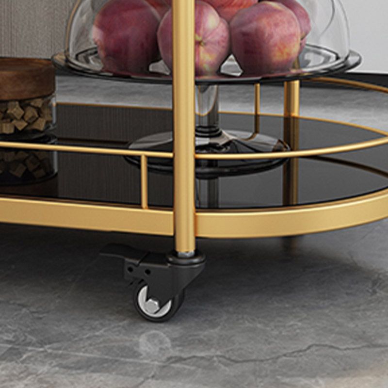 Modern Open Storage Kitchen Trolley Dining Room Rolling Prep Table