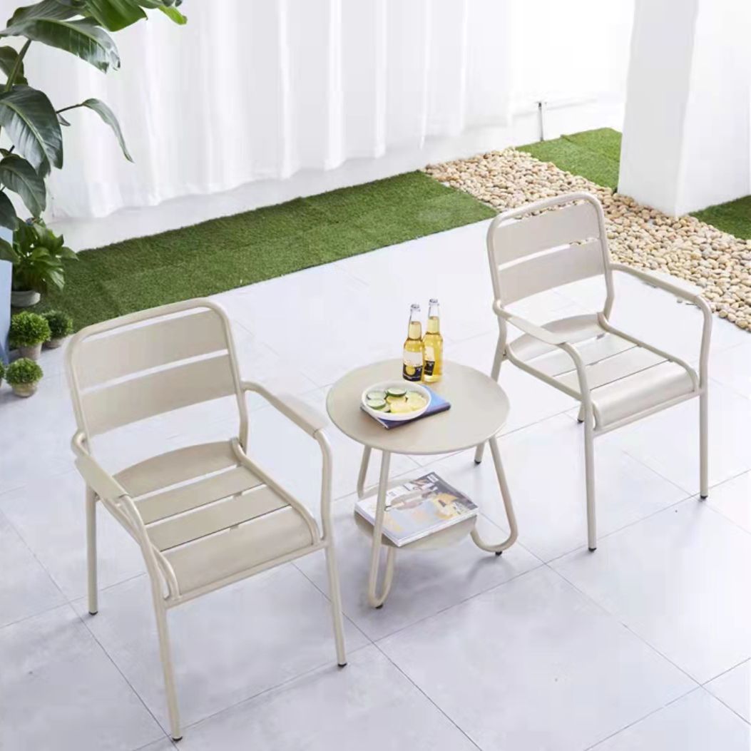 Contemporary Bistro Table Set 1/3/4/5 Pcs Metal Bistro Set for Small Places