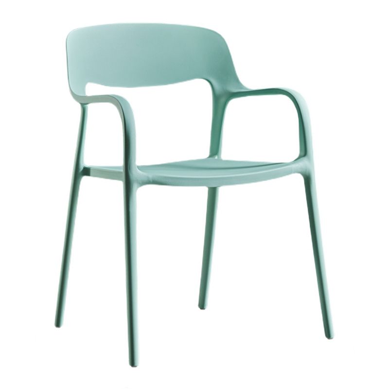 Plastic Open Back Stacking Arm Chair Contemporary Meeting Room Dining Chair