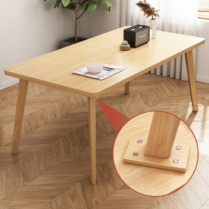 Modern Solid Wood Rectangle Shape Dining Set Khaki Standard Dining Set for Kitchen