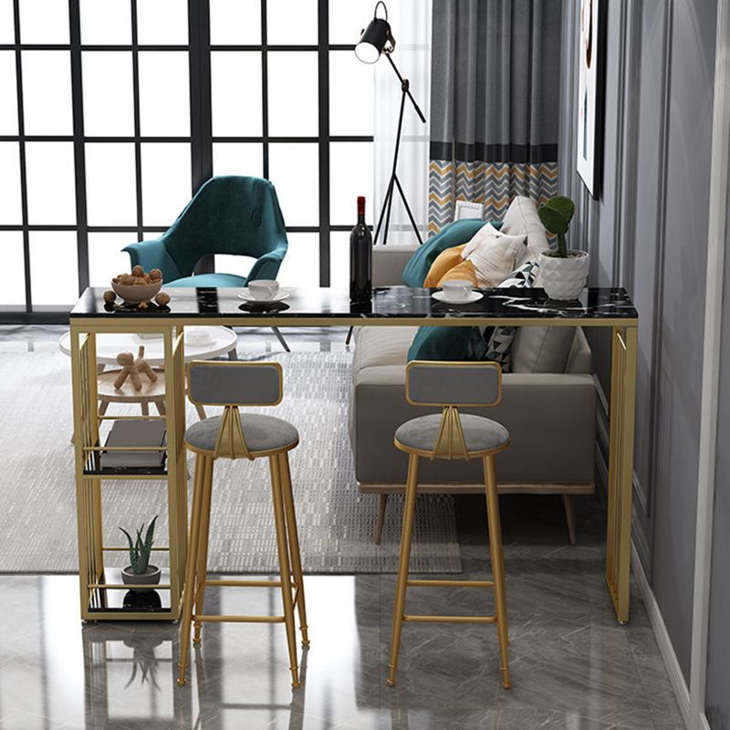 Rectangle Pub Table Glam Style Bar Height Bar Table for Breakroom