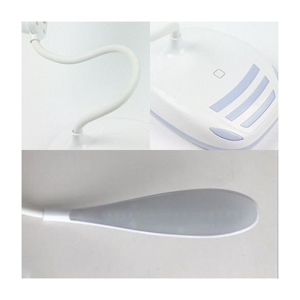 Lámpara de escritorio LED de manguera de silicona para estudiar luz de lectura sensible al estilo moderno en blanco