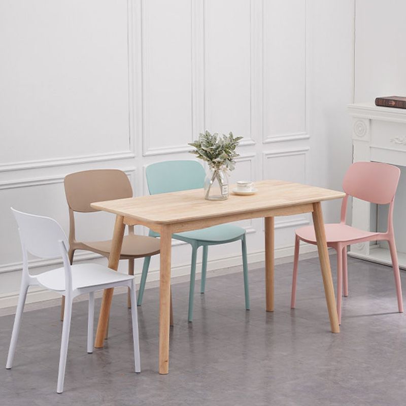 Plastic Armless Chair Open Back Dining Side Chair for Home Use