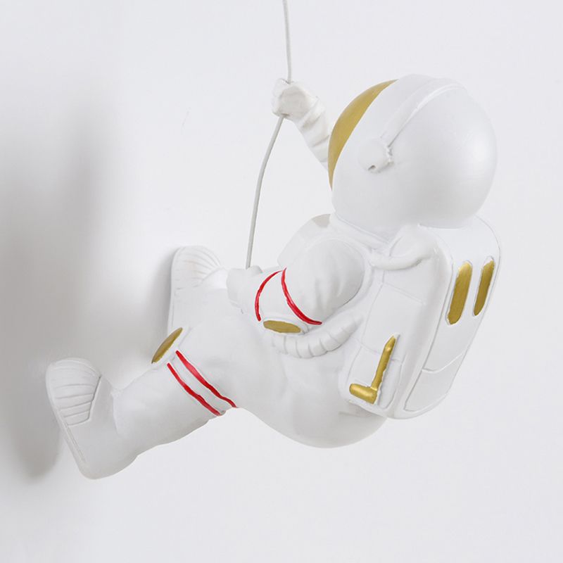 Kids Style 1 - Light Wall Sconce in White Moon Shape Resin and Iron Wall Light