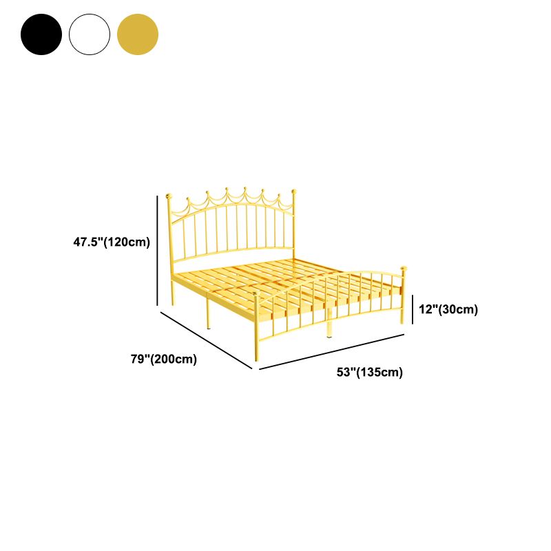 Metallic Standard Bed Glam Open-Frame Bed with Arched Headboard