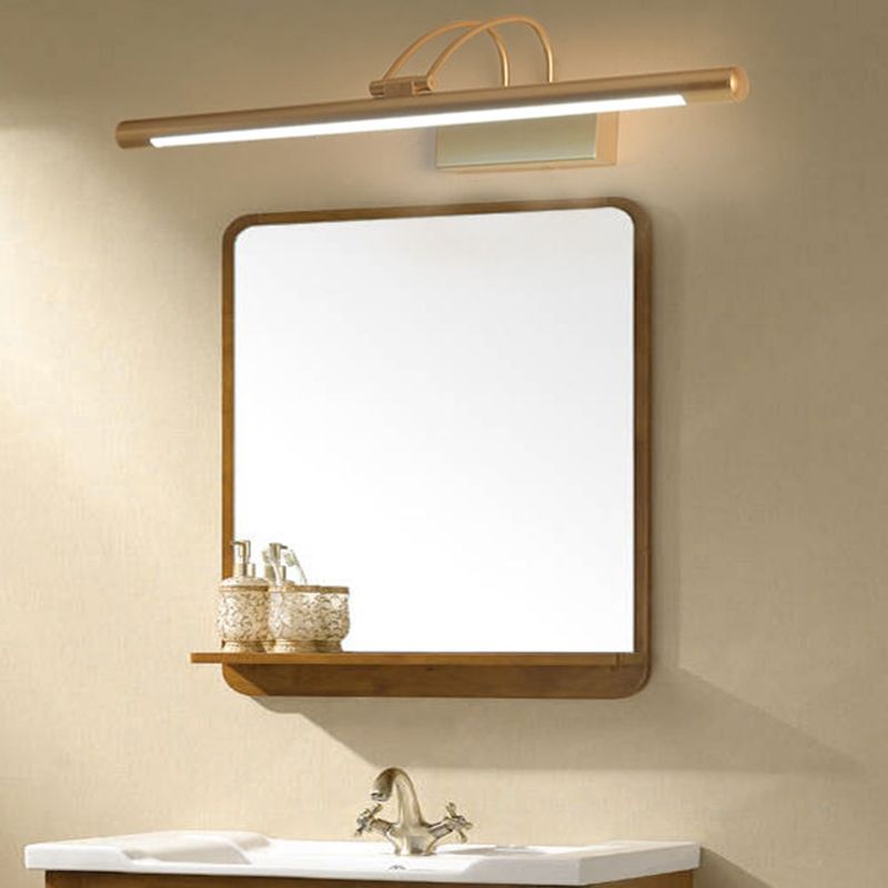 Linear Shape Metal Wall Sconce Modern Single Light Mirror Wall Mounted Lighting