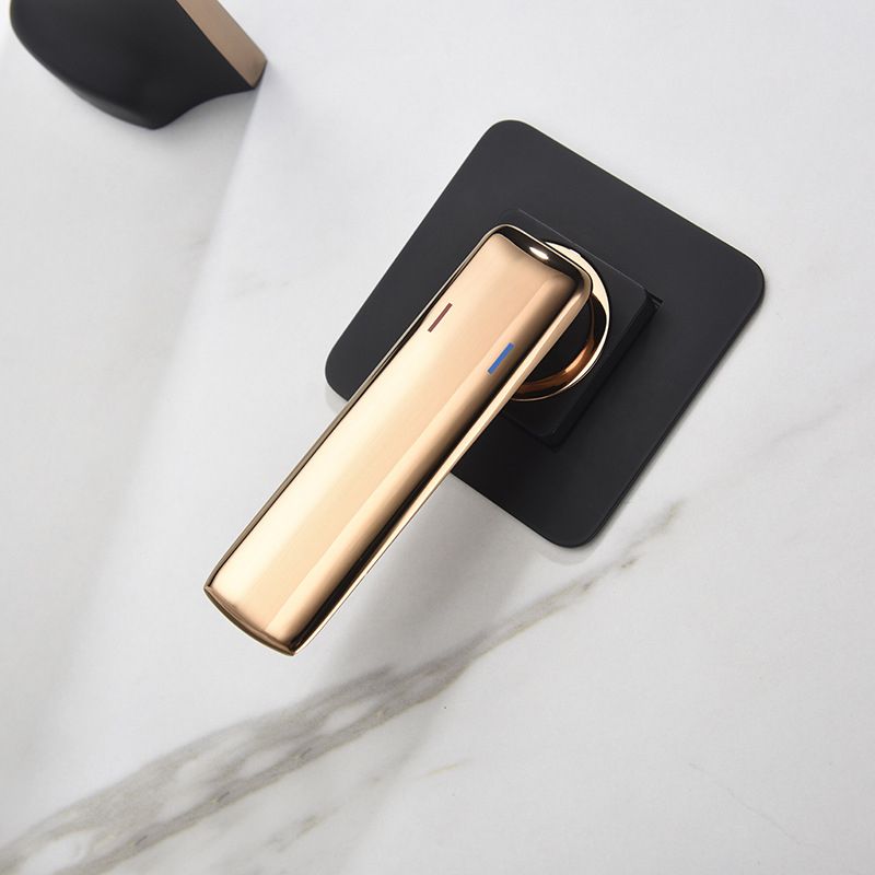 Glam Style Faucet Wall Mounted Bathroom Faucet with Single Lever Handle