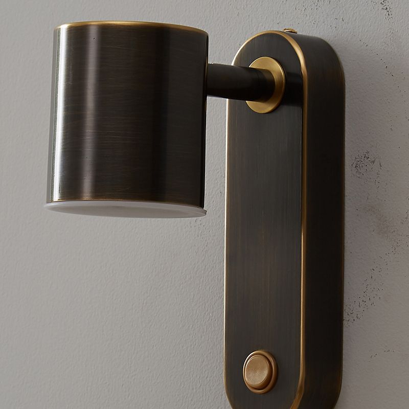 1-Light Adjustable Wall Light Modern Metal Wall Lights in Black