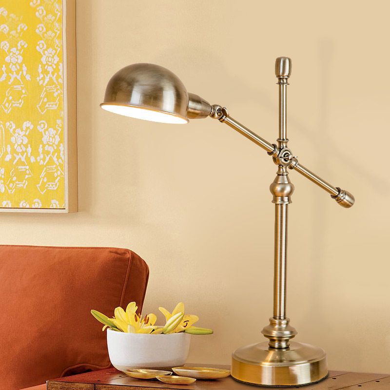 Metallic Dome Shade Desk Light Vintage Stijlvol 1 kop woonkamer verstelbaar tafellicht in messing