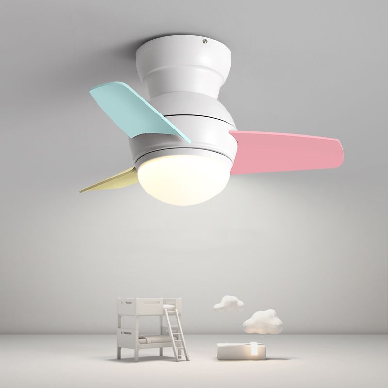 Metal Ceiling Fan Lamp Modern Style 1 Light Ceiling Fan Light for Children's Room