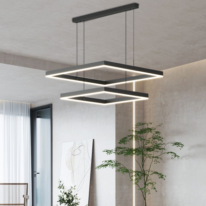 Modern Chandeliers For Dining Room Multiple Squares Chandelier Light Fixture