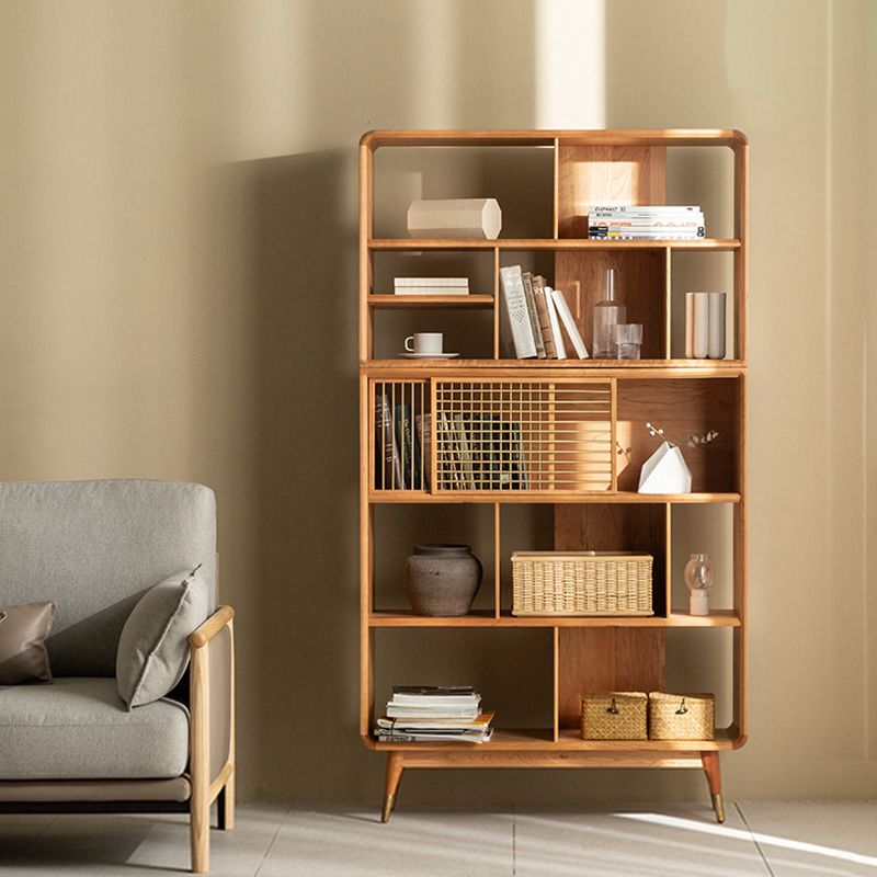 Scandinavian Standard Bookcase Wooden Open Back Bookshelf for Home Office