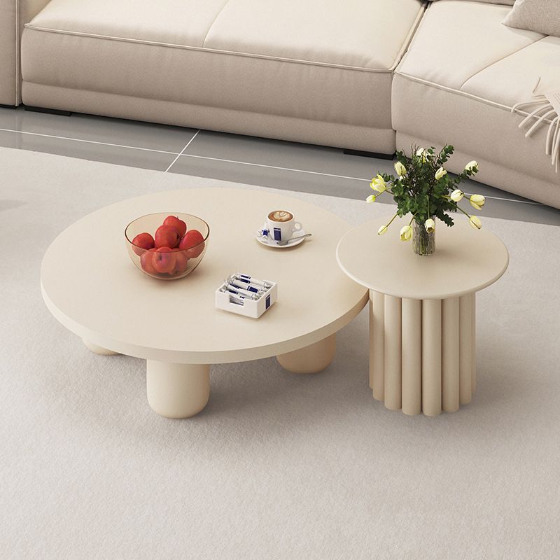 4 Legs Rectangular Coffee Table Contemporary Wood Bunching Tables