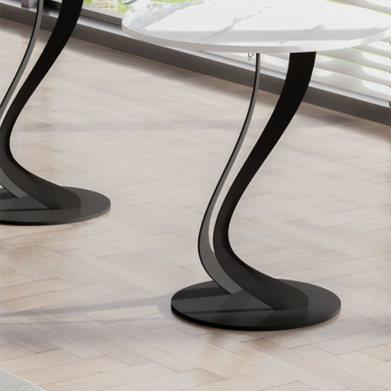 Contemporary Round Slate Side Table 20.5" Tall Abstract End Table