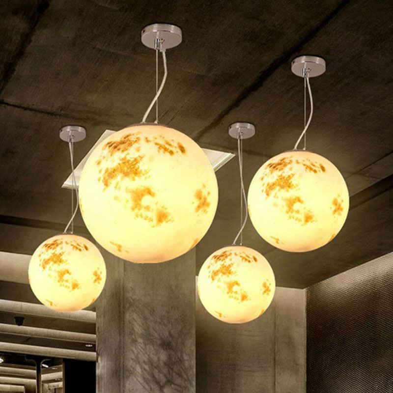 Decoratief 1-licht plafond hanger witte maan hangend licht met acrylschaduw voor restaurant