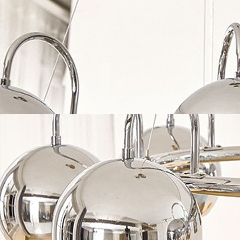 Zilveren koepel hanger licht postmodern metalen kroonluchter licht voor woonkamer