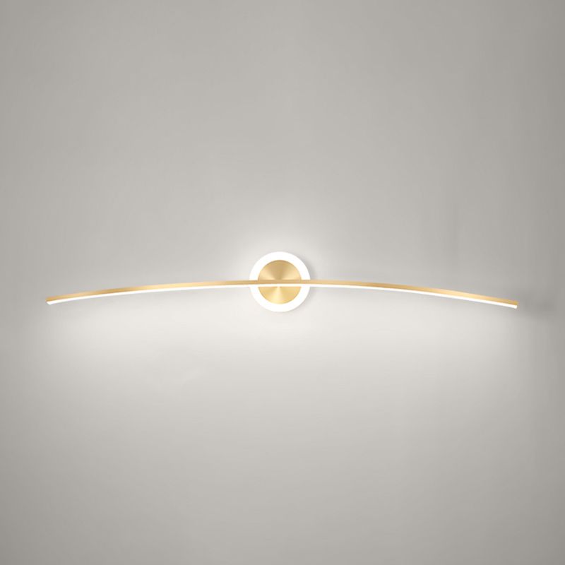 Linear Shape Metal Wall Light Modern Style 2 Lights Mirror Wall Mount Light