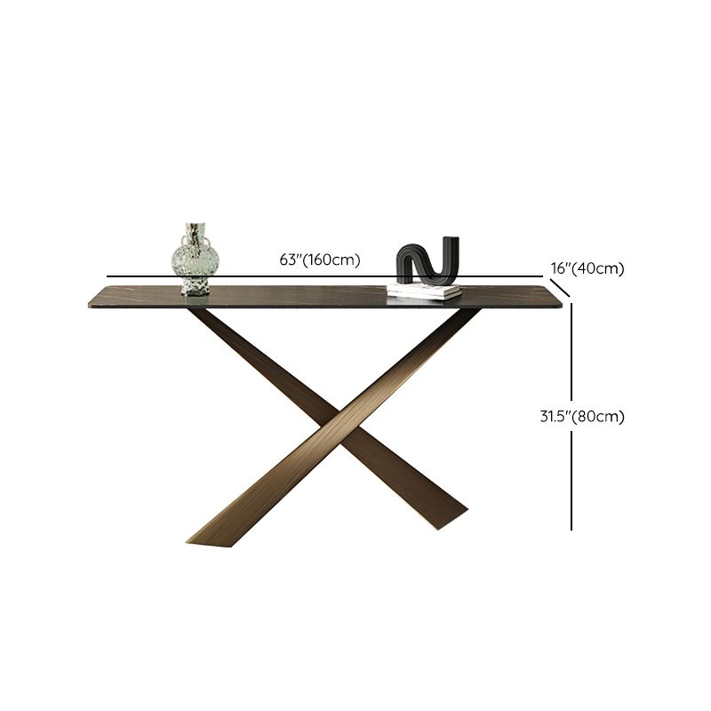 16 inch Wide Modern Console Table Rectangle Stone Sofa Console Table