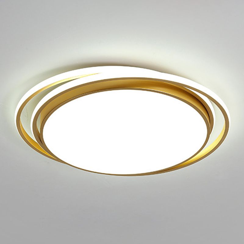 Modern Minimalist Metal Flush Mount Ceiling Lamp Gold Circular Shape LED Flush Mount Lighting for Bedroom