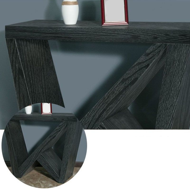 12" W Wood Console Table Mid-Century Modern Rectangle Accent Table for Hall
