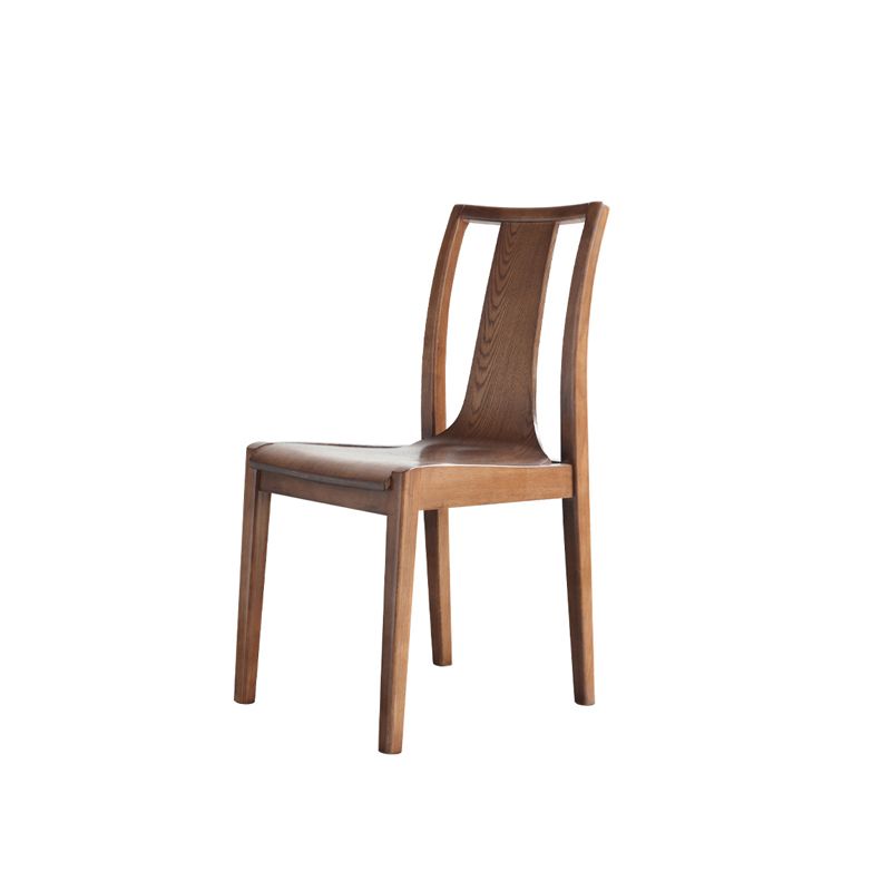 Silla auxiliar de comedor de madera de estilo tradicional, sillas sin brazos con respaldo de listones para cocina (juego de 2)