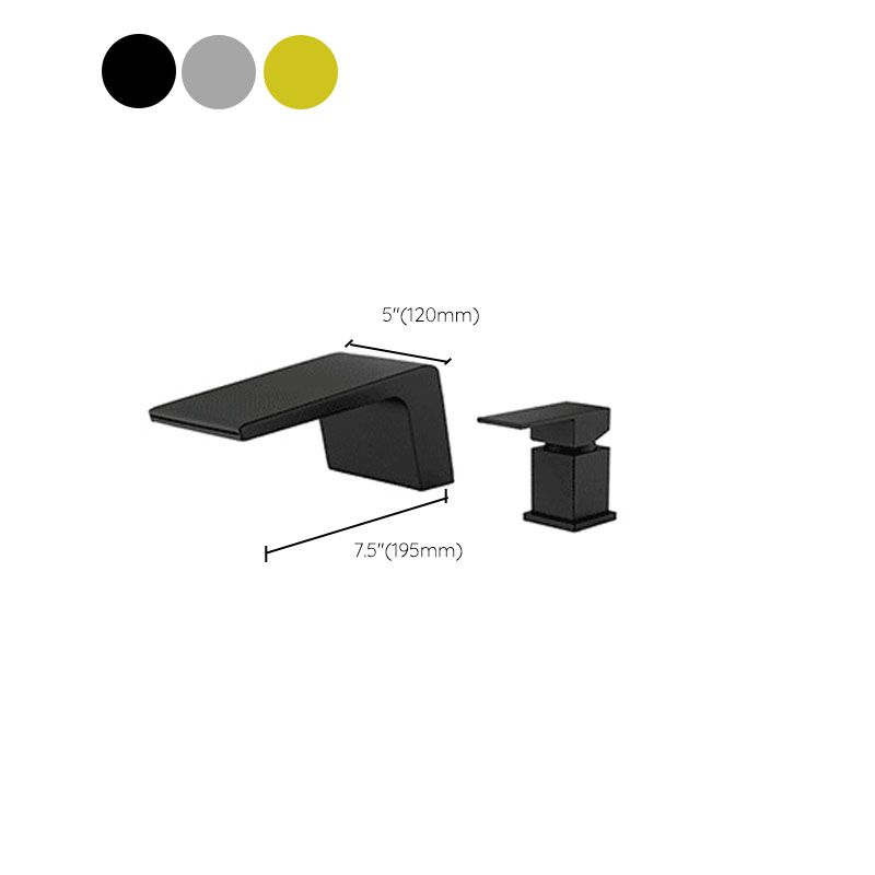 Waterfall Spout Tub Filler with 1 Handle Deck Mount Bathroom Faucet