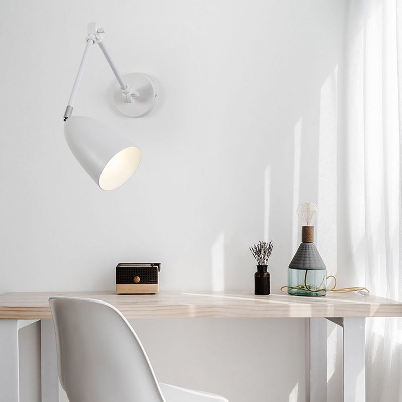 Contemporary Metal Wall Sconce Minimalist Wall Light Fixture with Adjustable Arm
