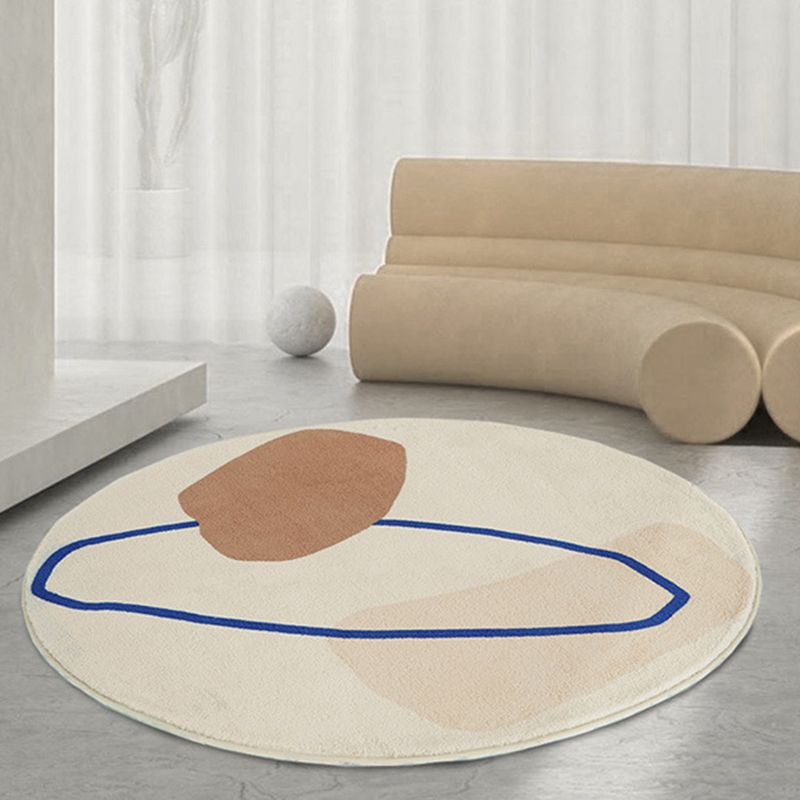 Bold Washable Indoor Carpet Contrast Panel Area Rug Polyster Non-Slip Backing Carpet for Living Room