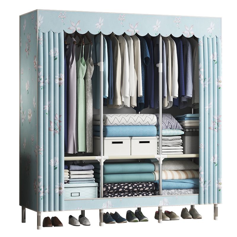 Contemporary Style Wardrobe Metal Bedroom Wardrobe Closet with Shelves
