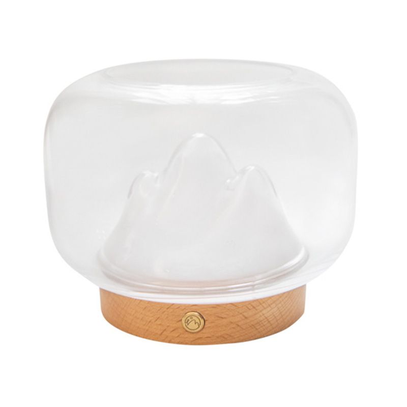 Lampe de table de tambour de simplicité ultra-moderne lampe de chevet en verre transparent pour chambre à coucher