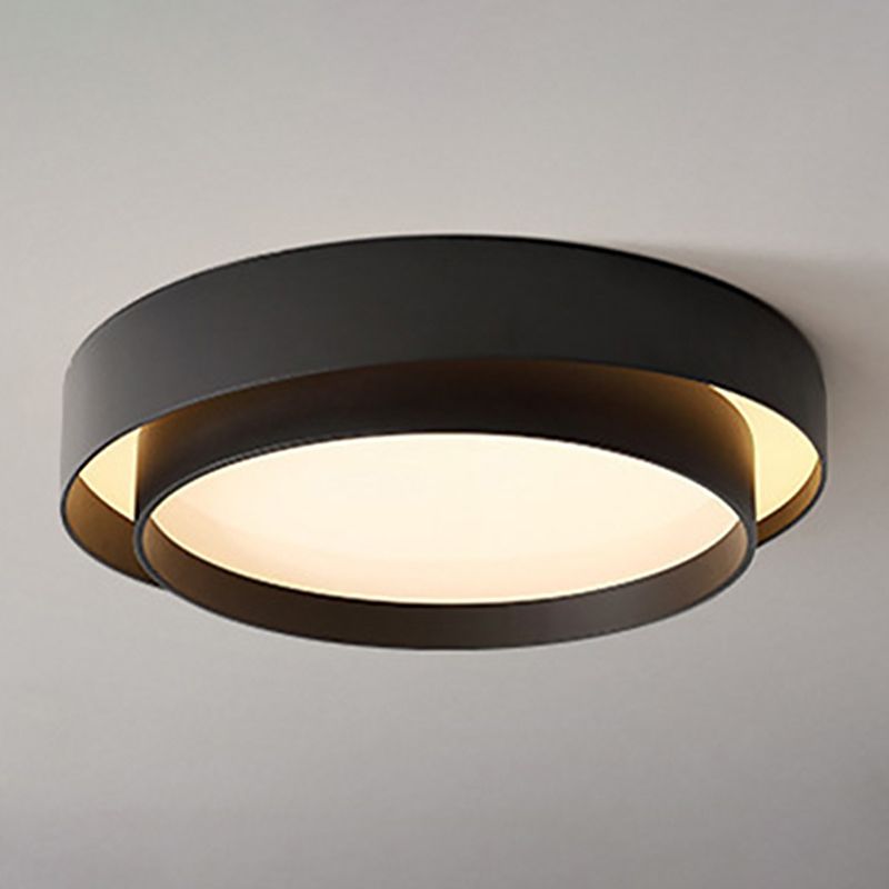 Lámpara de techo moderna de montaje empotrado con arte en hierro y pantalla acrílica para sala de estar