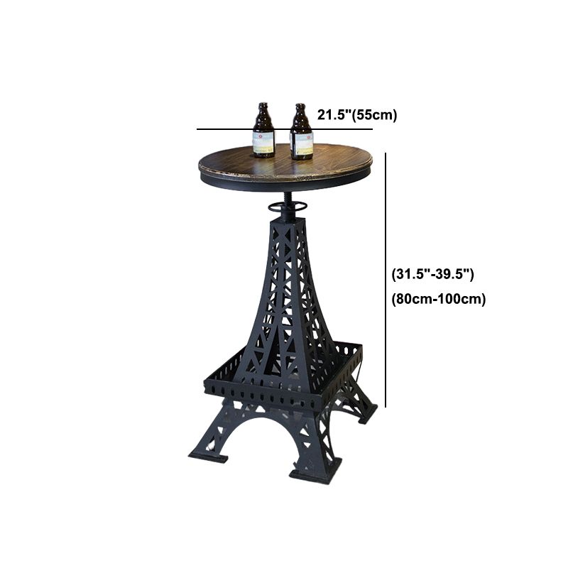 Industrial Wood Bar Table Set 1/2/3 Pieces Metal Counter Set for Home Use