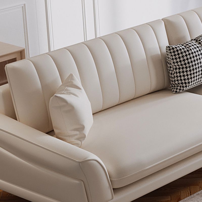 Faux Leather Sofa 35.43" D x 36.22" H Flared Arm Sofa for Living Room