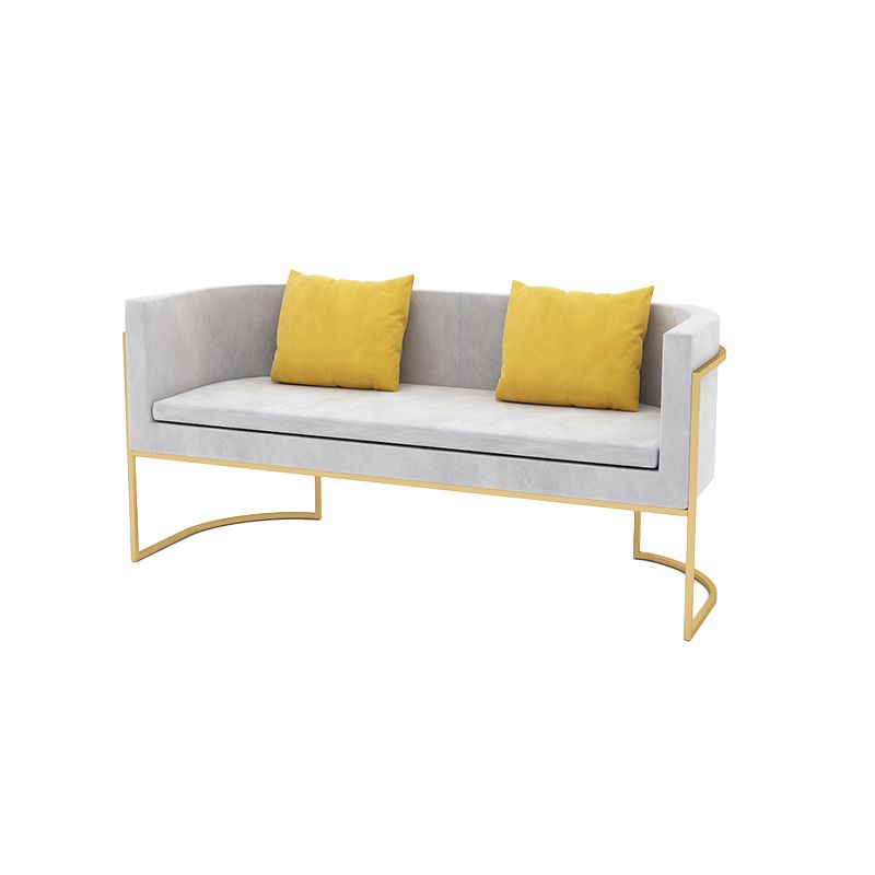 Modern Tuxed Back Sofa with Golden Base and Tight Back for Living Room