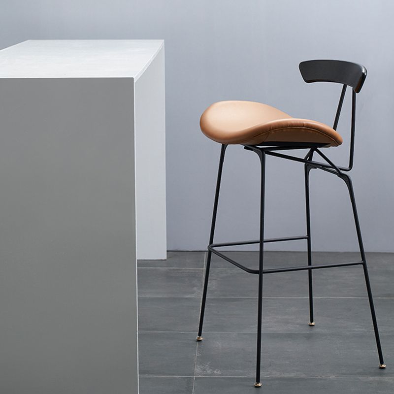 Glam Iron Counter Height Stools Cushion Bar Stool for Bristol