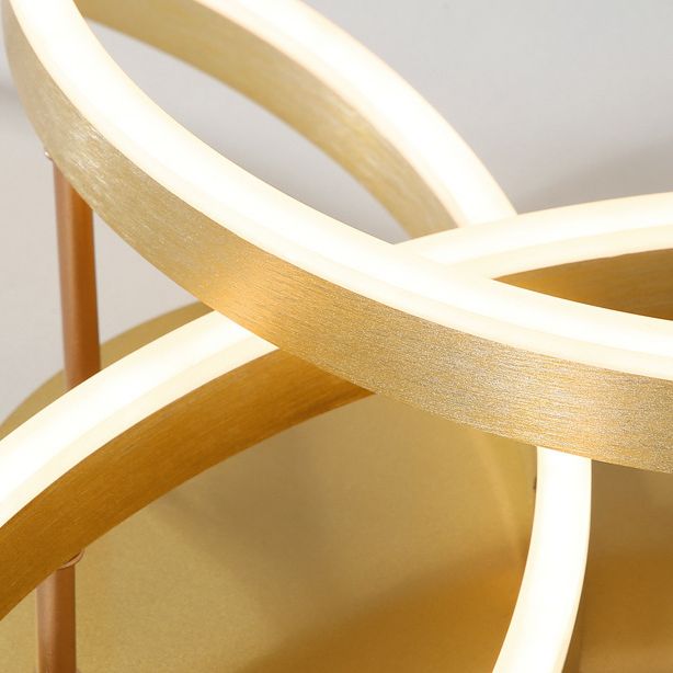 Metal Circle Ceiling Flush Mount Light Modern Style LED Gold Ceiling Light Fixture