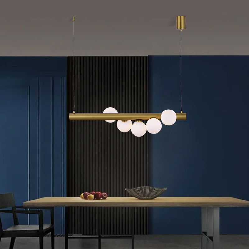 Modern Hanging Island Light Glass Hanging Lighting Fixture for Dining Room