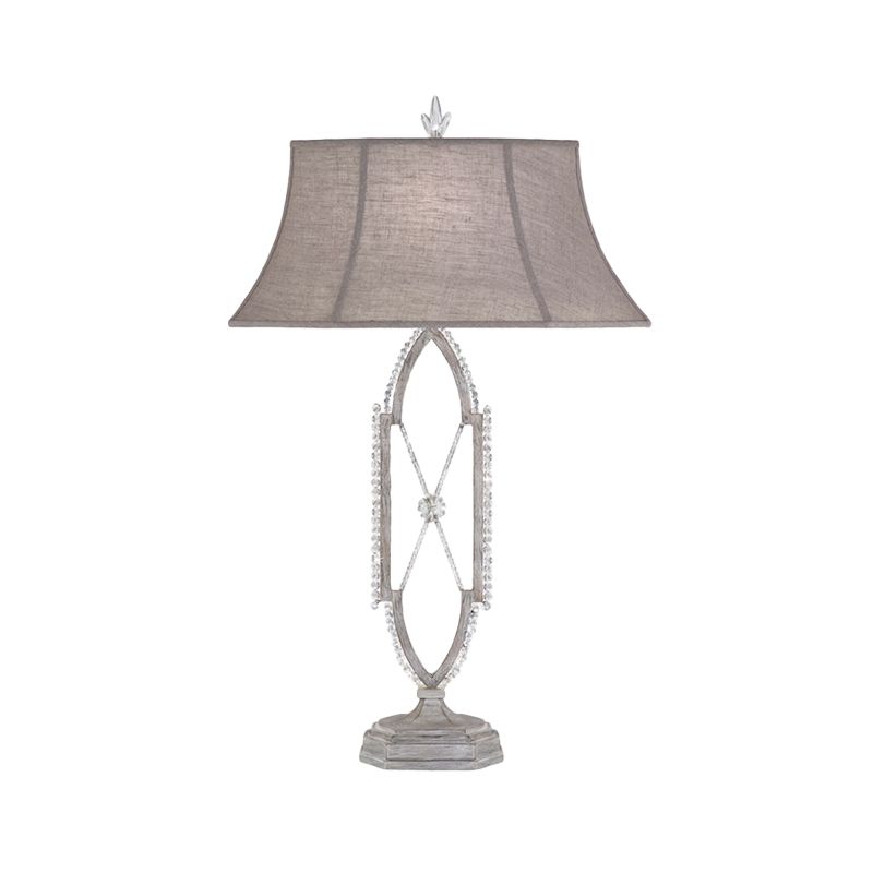 1 Table à l'éclat évasé Light Tradition de table d'ombre or / argent Trad-Tissu avec une base de cristal en forme de X