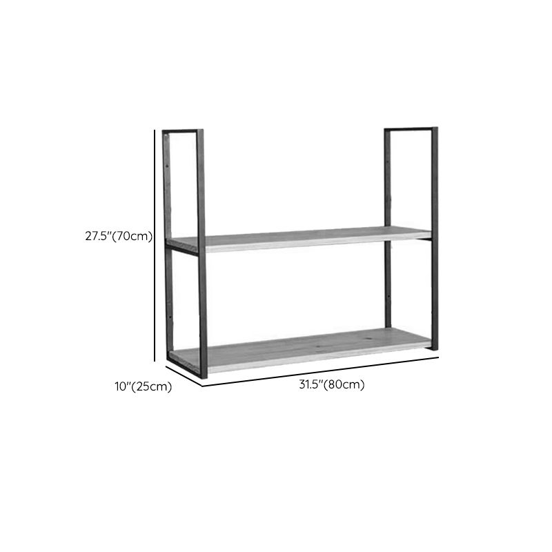 Wall Mounted Bookcase Modern Wooden Close Back Bookshelf with Shelves