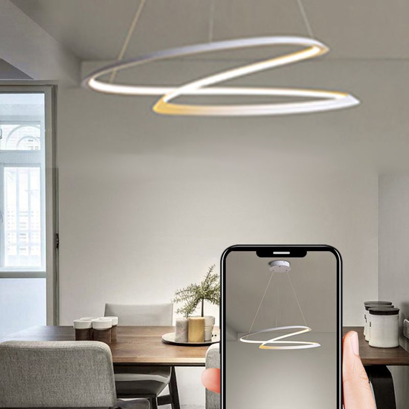 Lámpara de sombra retorcida lámpara de metal moderno 1 colgante de 1 luces