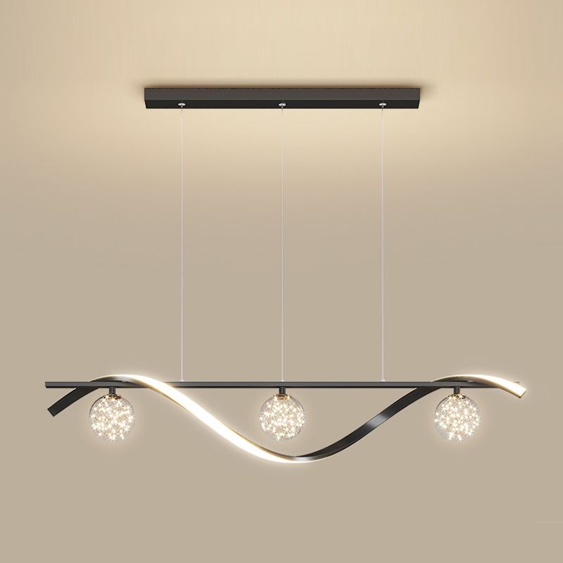 LED Island Light Modern Island Hanging Light with Acrylic Shade for Living Room