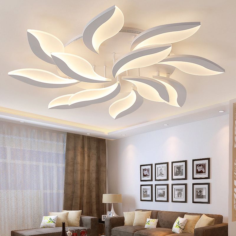 Witte bladvormige inbouwverlichting Hedendaags 3/12/15 lichts Acryl LED semi-inbouw plafondlamp