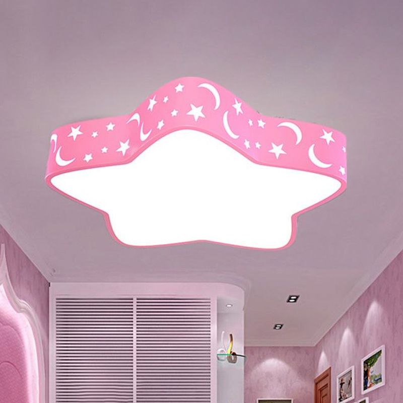 Cartoon Star Shade LED Flush Mount Light Acrylic Nursery Ceiling Light Flush Mount