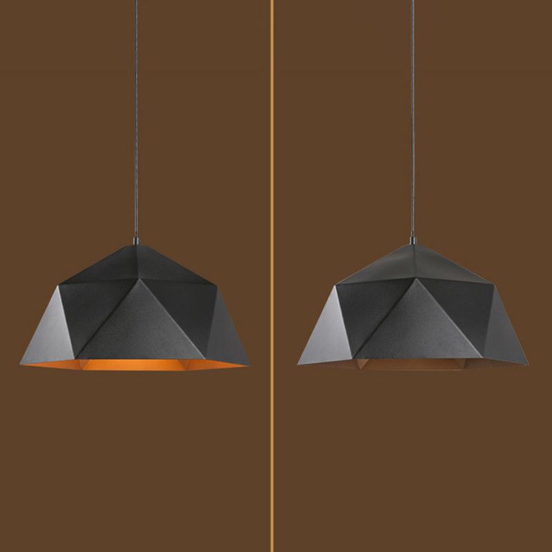 Ombre hexagonale à la baisse du pendentif Simplicité Style Pendre en métal Éclairage de pendentif en métal