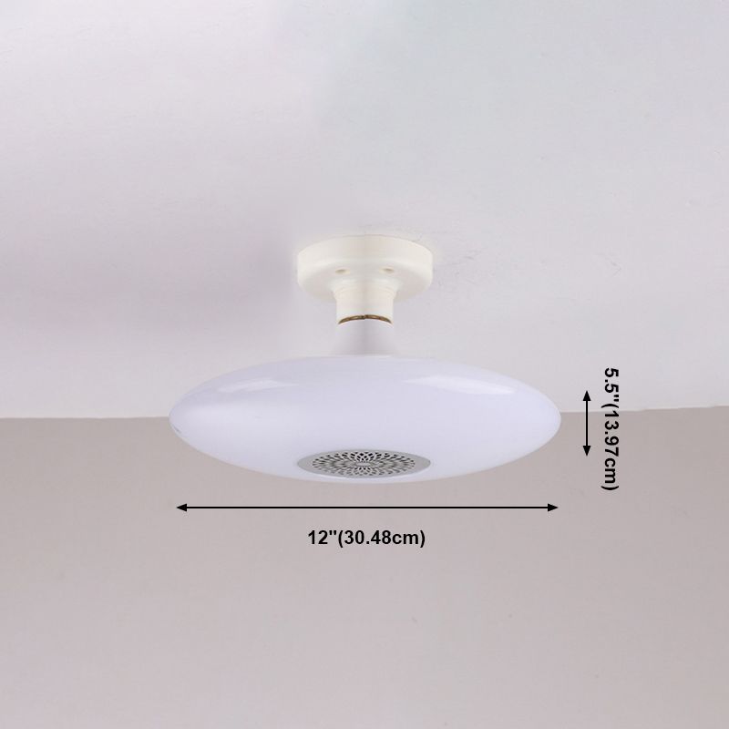 Plafonnier intelligent de forme ronde en acrylique moderne à 1 lumière pour chambre à coucher et étude