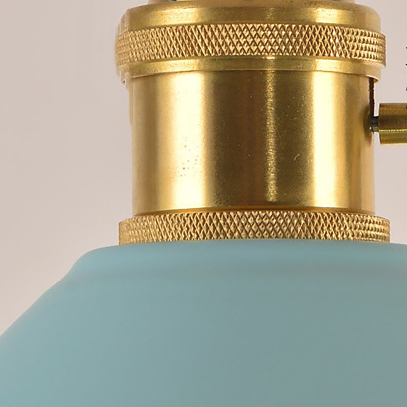 Macaron Hanging Light Fixture 1-Light Pendant Lamp With Iron Shade for Living Room